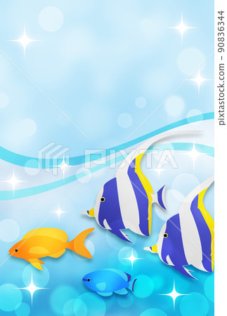 Summer greetings, tropical marine fish, no letters Summer greetings, tropical marine fish, no letters 90836344