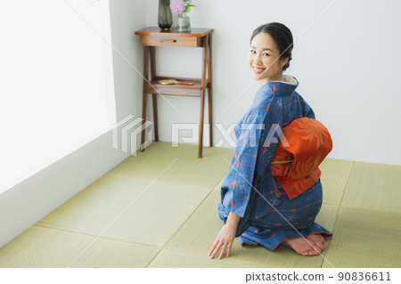 格子圖案日式房間小紋 90836611