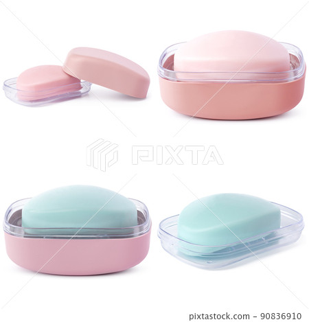 Soap bars isolated on the white background Soap bars isolated on the white background 90836910