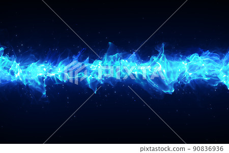 Blue flame that divides the screen Blue flame that divides the screen 90836936