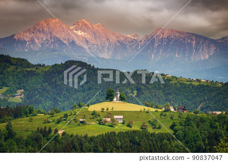 Sveti Tomaz, Slovenia - Beautiful slovene churches in Alps Sveti Tomaz, Slovenia - Beautiful slovene churches in Alps 90837047