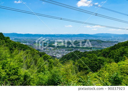從大阪府和歌山的島本天文台看三河匯合到淀川 從大阪府和歌山的島本天文台看三河匯合到淀川 90837923