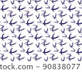 Fashionable pattern of flying swallows, background material 90838077