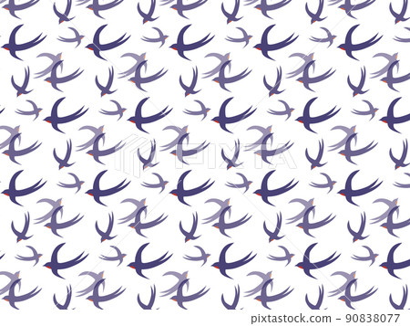 Fashionable pattern of flying swallows, background material 90838077