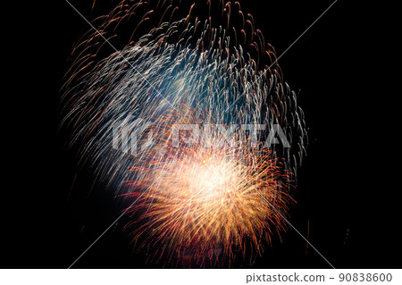 Fireworks at the Yokohama Port Festival, Yokohama City, Kanagawa Prefecture 90838600