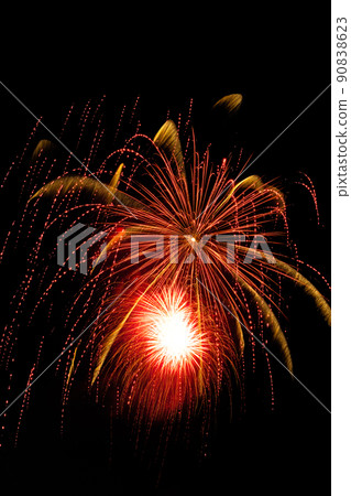 Fireworks at the Yokohama Port Festival, Yokohama City, Kanagawa Prefecture Fireworks at the Yokohama Port Festival, Yokohama City, Kanagawa Prefecture 90838623