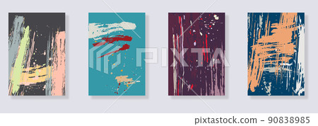 Abstract minimal hand painted compositions 90838985