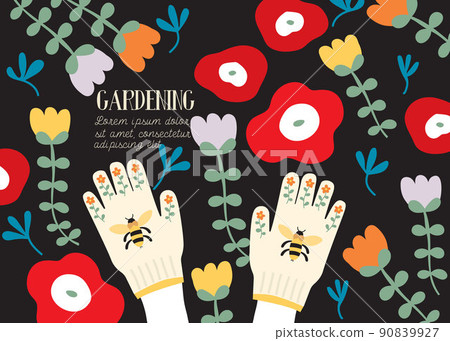 Gardening backgrounds, natural pattern, wallpaper, gardener and flower, gardening glove. 90839927