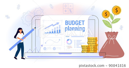 Budget planning Concept finance accounting Calculation financial income 90841816