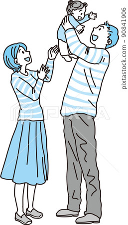 High high dad and mom full body image_cyan 90841906