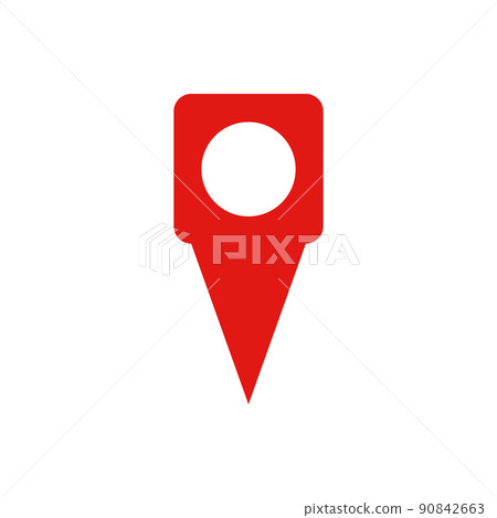 地圖上的地圖別針。正方形。 地圖上的地圖別針。正方形。 90842663