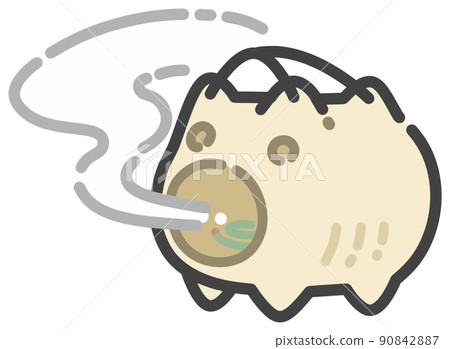一隻帶蚊香的豬的變形插圖 90842887