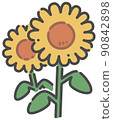 向日葵變形的插圖 90842898