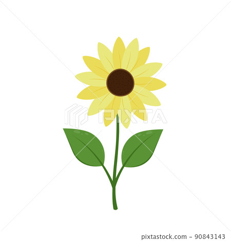 Sunflower icon isolated on white background vector illustration. Cute hand drawn flower. Sunflower icon isolated on white background vector illustration. Cute hand drawn flower. 90843143