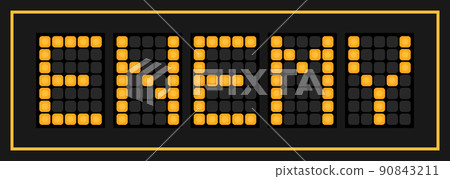 Orange color led banner in word enemy on black background 90843211