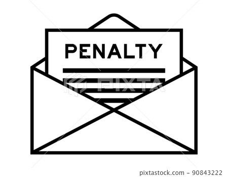 Envelope and letter sign with word penalty as the headline Envelope and letter sign with word penalty as the headline 90843222