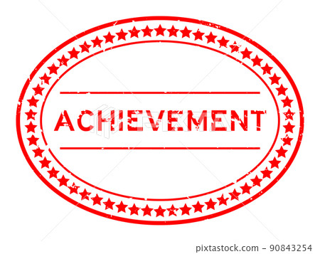 Grunge red achievement word oval rubber seal stamp on white background Grunge red achievement word oval rubber seal stamp on white background 90843254