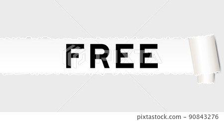 Ripped gray paper background that have word free under torn part Ripped gray paper background that have word free under torn part 90843276