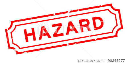 Grunge red hazard word rubber seal stamp on white background Grunge red hazard word rubber seal stamp on white background 90843277