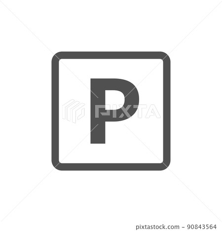 停車標誌。停車處。 停車標誌。停車處。 90843564