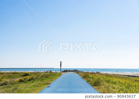 Road leading to Oarai Sun Beach, Ibaraki Prefecture 90843637