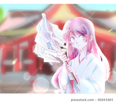 有錢背景的神社少女神社 有錢背景的神社少女神社 90843865