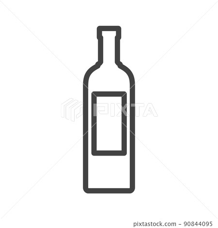 Bottle glass drink vector illustration icon. Liquid plastic container beverage symbol and alcohol bar label object. Food graphic sign soda or beer isolated white. Outline product silhouette blank pub Bottle glass drink vector illustration icon. Liquid plastic container beverage symbol and alcohol bar label object. Food graphic sign soda or beer isolated white. Outline product silhouette blank pub 90844095