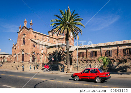 Old Brick Building of the Church of Our Lady of the Rosary in Asmara, Eritrea Old Brick Building of the Church of Our Lady of the Rosary in Asmara, Eritrea 90845125