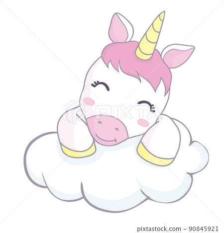 Cute sweet pony unicorn and rainbow. Girly flat vector cartoon hand drawings. Cute sweet pony unicorn and rainbow. Girly flat vector cartoon hand drawings. 90845921