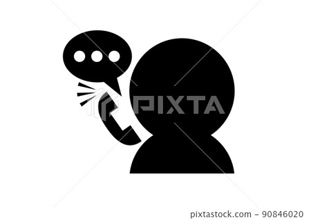 一個男人在打電話的圖標 一個男人在打電話的圖標 90846020