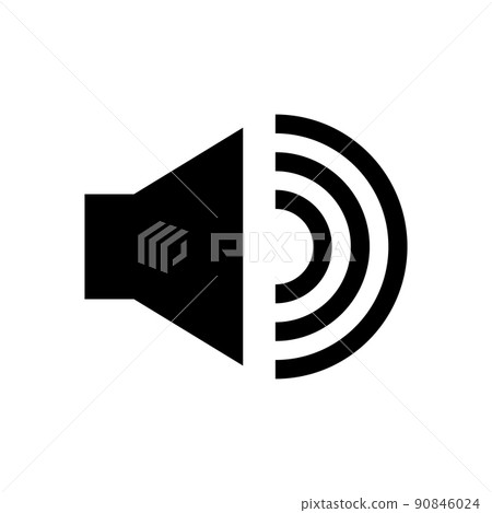 音量圖標。音量和聲音。 90846024