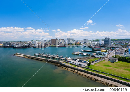 從中之島橋看到的千葉縣木更津市 90846119