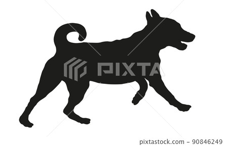 Dog silhouette. Appenzeller sennenhund puppy. Dog silhouette. Appenzeller sennenhund puppy. 90846249