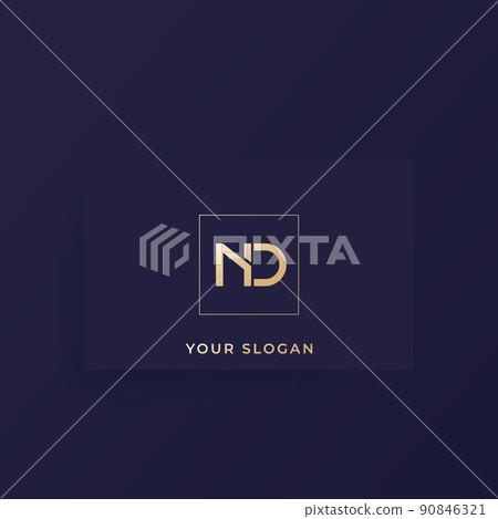 ND monogram, letters vector logo on a card ND monogram, letters vector logo on a card 90846321