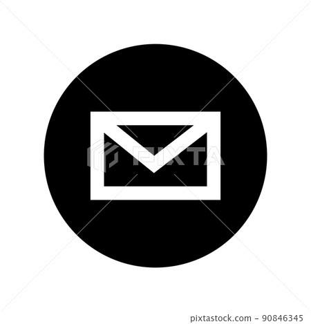 電子郵件圖標。圓圈。 90846345