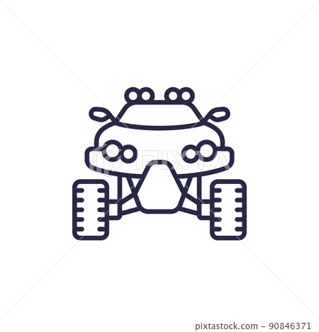 UTV icon, front view, line vector 90846371