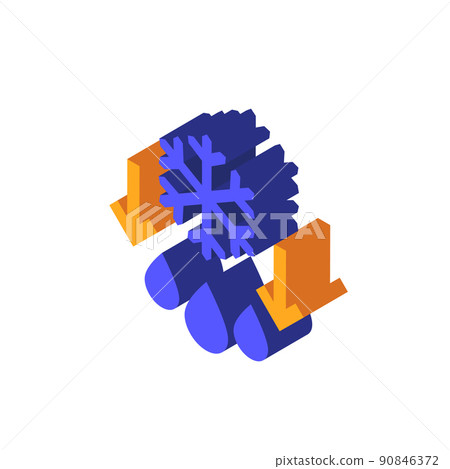 defrost, ice to water icon, isometric design 90846372