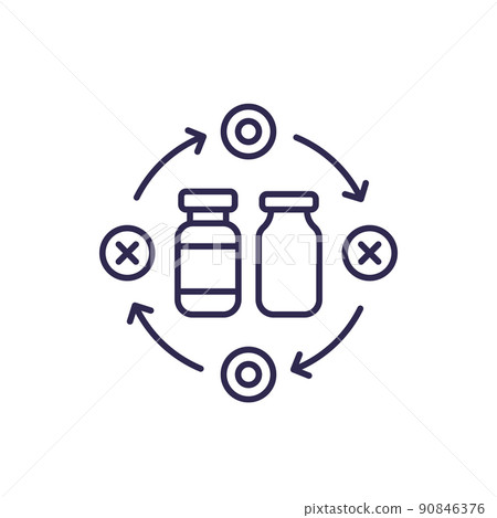vaccine selection line icon, vector vaccine selection line icon, vector 90846376