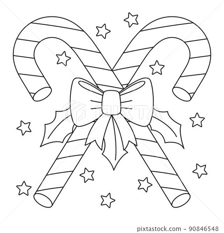 Christmas Candy Cane Coloring Page for Kids 90846548