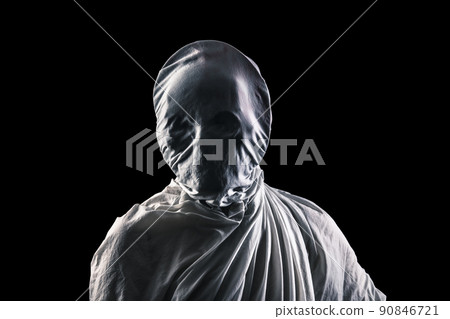 Portrait of a scary ghost isolated on black background with clipping path 90846721