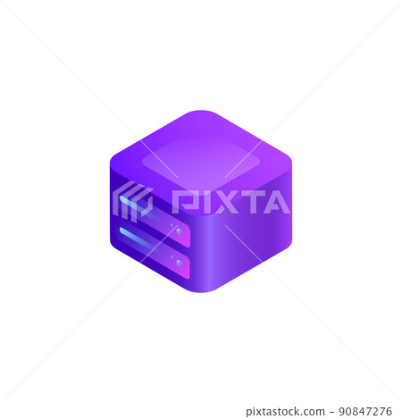 Isolated Cubic Platform on White Background 90847276