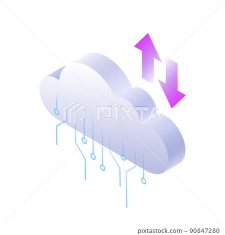 Data Storage Item. Isolated Cloud on White Background 90847280