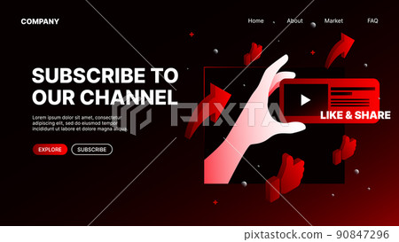 Subscribe to our Channel Banner. Red Website Landing Page Template Subscribe to our Channel Banner. Red Website Landing Page Template 90847296