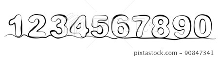 Line Drawing Numbers. - Stock Illustration [90847341] - PIXTA