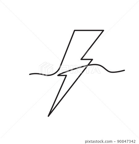 Line Drawing Lighting Strike Icon Line Drawing Lighting Strike Icon 90847342