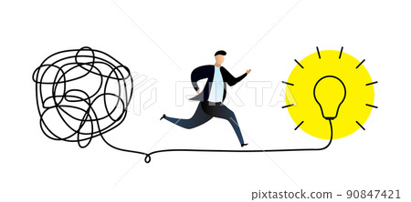 Confused complicated way as chaos or problem concept illustration Confused complicated way as chaos or problem concept illustration 90847421