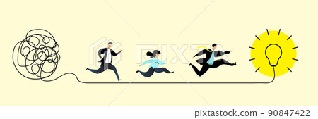 Confused complicated way as chaos or problem concept illustration 90847422