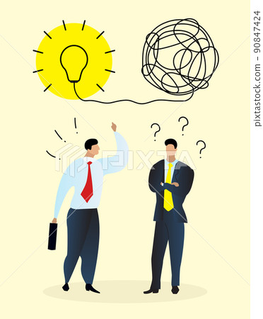 Confused complicated way as chaos or problem concept illustration 90847424