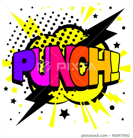 Punch Comic Rainbow Text Punch Comic Rainbow Text 90847692