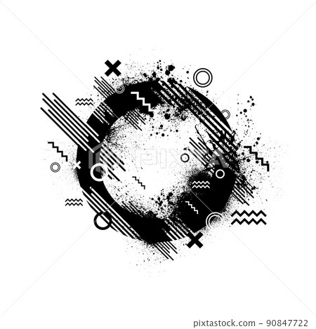 Grunge circle geometric design 90847722